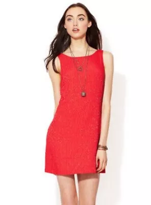 $300 NWT Free People Red Beaded Sequin Sleeveless Cocktail Party WOW Dress 8  • $59