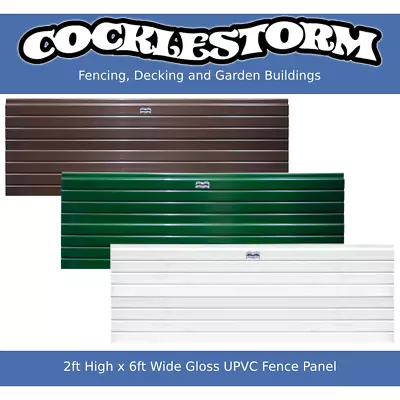 2ft High X 6ft Wide Gloss UPVC Plastic Garden Fence Panel • £53