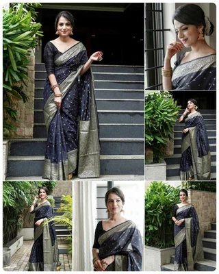 $70.18 • Buy Soft Silk Saree Blouse New Sari Indian Pakistani Wedding Bollywood Party Wear
