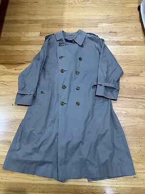 Burberry London Jacket Womens 12 Trench Coat Vintage Gray Casual • $99.95