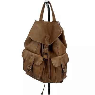 Leather Festival Naturally Distressed Medium Backpack Brown Grunge Boho Western • $31.49