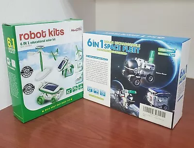 Solar Robot Toy Kits Educational 6 In 1 Two Pack • $34.95