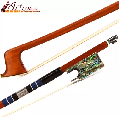 Master Pernambuco Violin Bow 4/4 Beautiful Abalone Frog Silver Parts Stiff 62.5g • $298.99