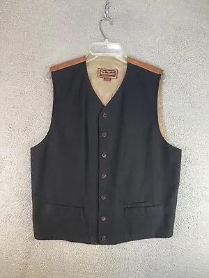 Marlboro Classics Vest Men’s 52 Black Brown Waistcoat Sleeveless Vintage Country • $20.92