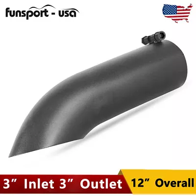 Stainless Steel Turn Down Exhaust Tip 3  Inlet / Outlet 12  Long Angle Cut Pipe • $29.50