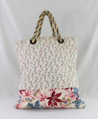 Marni Women's Ivory Piink Blue Multi Color Floral Canvas Handbag • $49