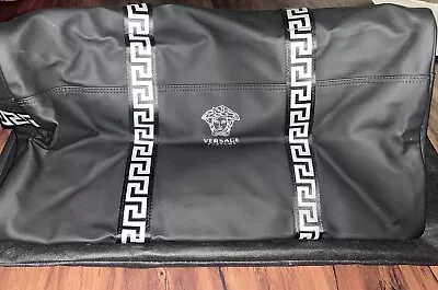 VERSACE Parfums Black Duffle Bag Overnight Weekender Travel Shoulder Handbag NEW • $150