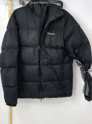 Marmot Mens Black Down Filled Hooded Long Sleeve Puffer Jacket Size Large • $12.50