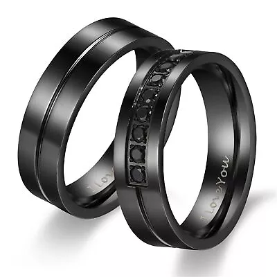 2pcs His & Her I Love You Couple's Matching Promise Ring Wedding Band Men Women • $12.99