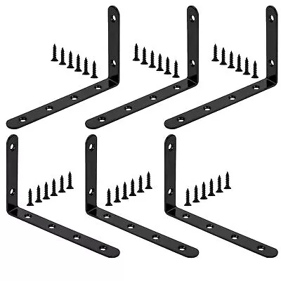 6 Pcs L Brackets Black Corner Brace Corner Bracket Heavy Duty Shelf Bracke... • $12.27