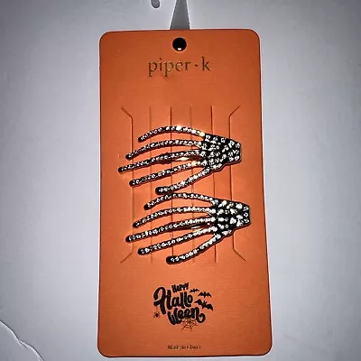 Piper K Halloween Skeleton Hands Hair Clips; Set Of 2 Clips • $9