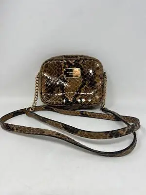 Vintage Michael Kors Sand Brown Python Snakeskin Embossed Crossbody Bag Purse • $45