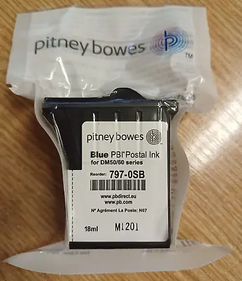 £36.20 • Buy BNIP Genuine Pitney Bowes Blue PBI Postal Ink For K700/DM50/60 Franking Machines