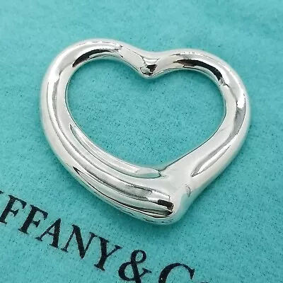 Tiffany & Co Sterling Silver Elsa Peretti Extra Large 30x34mm Open Heart Pendant • $175