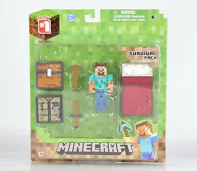 Minecraft Overworld Survival Pack Steve Series 1 Fully Articulated + Accessories • $19.98