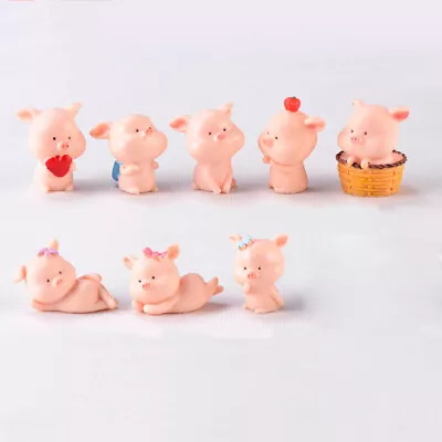8 PCS Micro Landscape Pig Pig Characters Toys Micro Landscape Ornaments • £9.58