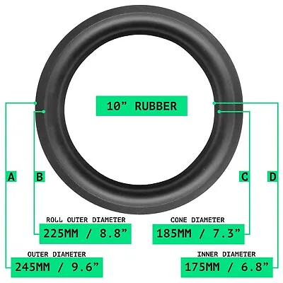 North Speaker Parts 10  Rubber Woofer Speaker Light Surrounds Repair Kit Glue UK • £4.95