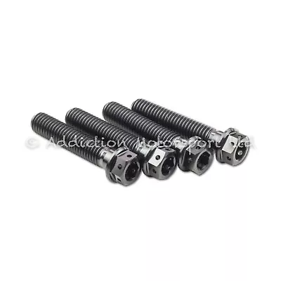 4x Black Titanium Front Fork Pinch Screws Bolt M8x40mm For Kawasaki ZX6R 2005 • £27.49