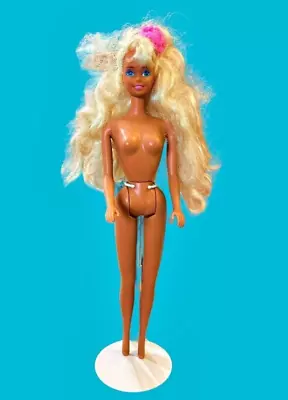 Hawaiian Fun Barbie Doll Vintage 1990 Mattel 5940 Big Blonde Hair 90s NUDE • $7.88