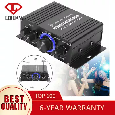 400W 12V 2 Channel Powerful Stereo Audio Power Amplifier HiFi Bass Amp Car Home • £12.88