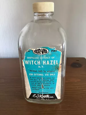 Vintage Clear Bottle Witch Hazel With Label • $35