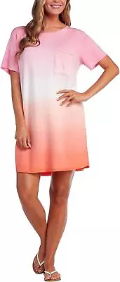 Mud Pie Womens Cleo Tie Dye Shirt Dress Pink S • $59