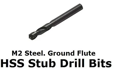 HSS Stub Drill Bits Proffesional Short Stubby Metric Imperial Ground Flute  • £2.79