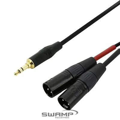 Dual XLR(m) To 3.5mm AUX Minijack TRS - Stereo Signal Headphone Splitter • $22.99