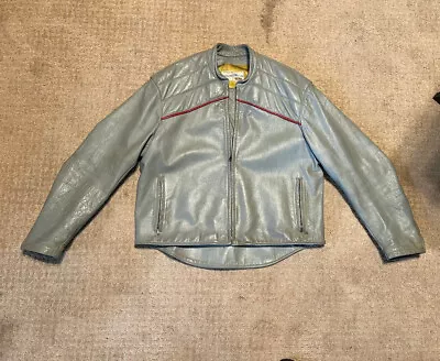 Vintage Custom Made Bates Motorcycle Riding Leather Suit Jacket & Pants XL • $300