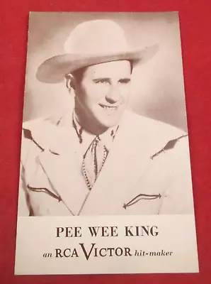 Vintage 1940s RCA VICTOR RECORDS Music Postcard- PEE WEE KING-  Country-Western • $9.99