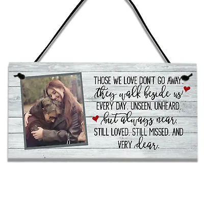 Memorial Gift Personalised Photo Plaque Mum Dad NanBereavement Family Keepsake • £3.99