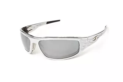 Bagger Motorcycle Transition Mirror Lens Sunglasses With Flame Frame • $310.95