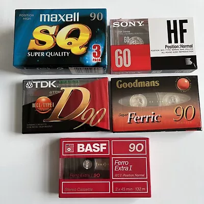 7x Audio Tape Cassette Bundle Brand New Blank BASF TDK Sony Maxell C60 C90 • £20.99