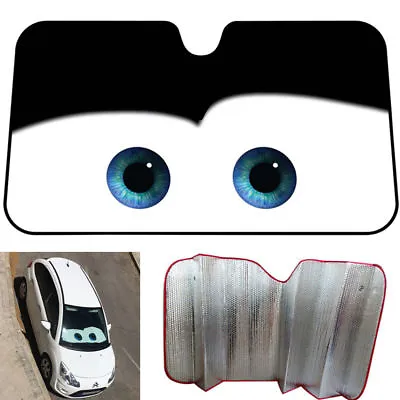 Big Eyes Car Black Aluminium Foil Windshield Sun Cover Front Window Visor Cover • $18.85
