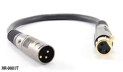 1ft Premium XLR Male To Female Microphone Audio Extension Cable - XR-0001T • $10.95