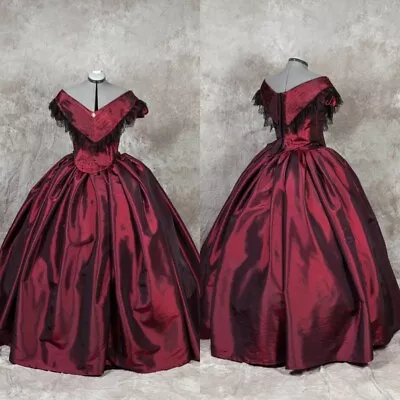 Red Victorian Quinceanera Dress Vintage Princess Evening 1950s Party Ball Gowns • $137.01