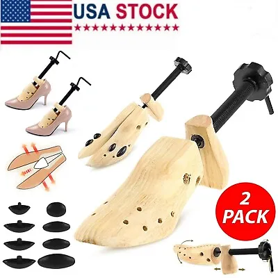 Adjustable 2-Way Wooden Shoe Stretcher Expander Men Women Boot Shoes Size US9-14 • $16.95