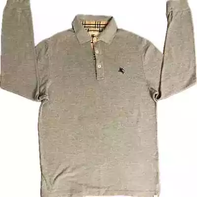 Authentic Burberry Plaid Collared Long Sleeve Polo - XL • $54.99