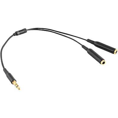 6  1 Male To 2 Female Gold Plated 3.5mm Audio Y Splitter Headphone Cable Black • $4.99