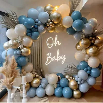 Baby Shower Party Decoration  Birthday Balloon Arch Kit Blue Balloon Garland • £9.99