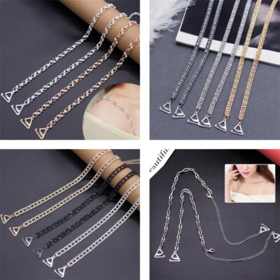 £4.87 • Buy 1Pair Adjustable Detachable Bra Straps Rhinestone Diamante Pearl Metal Invisible