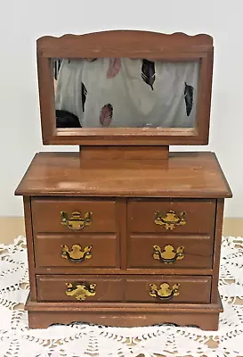 Vintage Wood Vanity Dresser Jewelry Music Box  Michelle My Bell  Japan 13x9x5 • $45