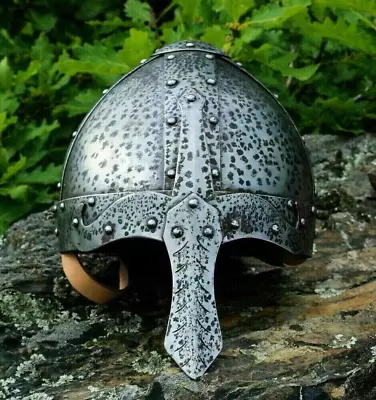 Viking Helmet 18GA SCA LARP Medieval Viking Norman Nasal Helmet Knight Replica • $77.55