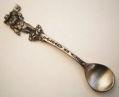 SZ219) Pewter Calgary Cowboy Teddy Bear Canada Souvenir Collectors Spoon • £11.50