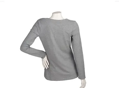 Motto Essentials Lightweight Long Sleeve T-shirt With Scoop Neck Line NIB QVC • $15.99