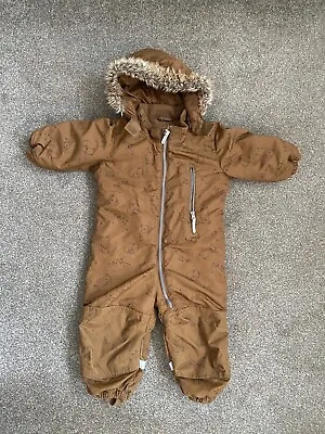 Snow Suit Toddler Winter Suit Snowsuit Warm 12-18 Months Brown • £3.90
