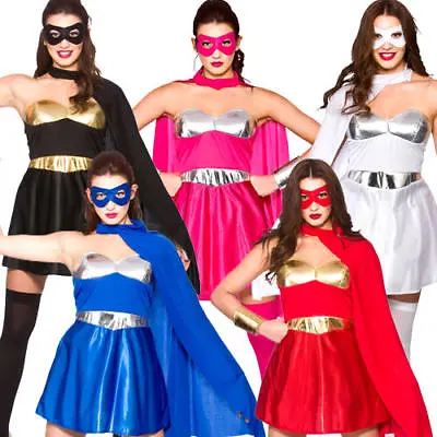£9.49 • Buy Hot Superheros Ladies Fancy Dress Comic Book Super Hero Womens Adults Costume