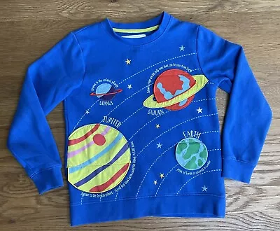 Mini Boden Boys Kids Sweatshirt / Jumper With Planets & Stars Size 8-9 Years • £2.99