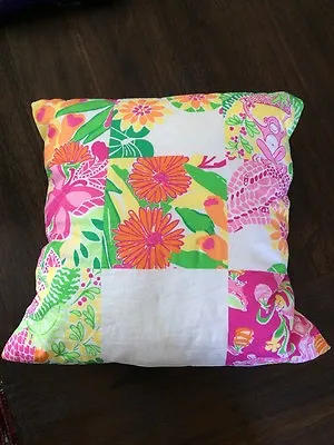 Decorative Lilly Pulitzer Fabric Throw Pillow Pink Green Monkey Floral • $29.95