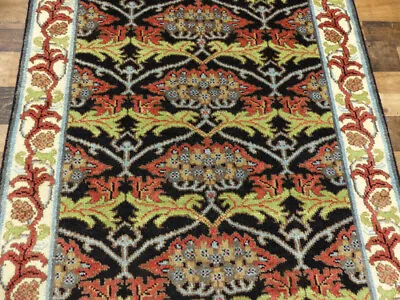 $291.20 • Buy 4'x6' New Black William Morris Hand Knotted Wool Arts & Crafts Oriental Area Rug